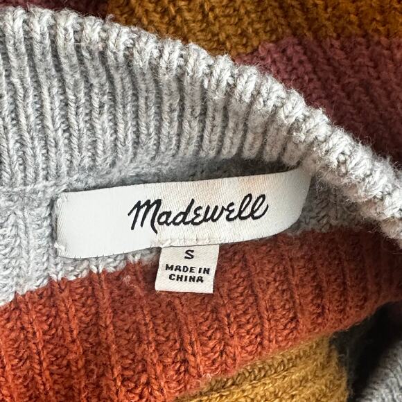 Madewell Patch Pocket Pullover Sweater Arctic Ice Walton Stripe Women’s Small - Picture 7 of 8
